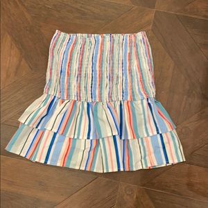 Girls rainbow stripe smock skirt